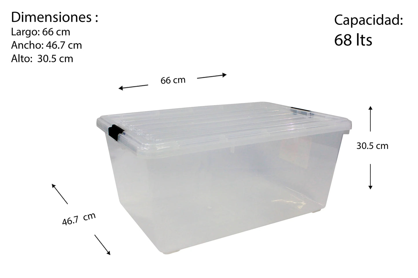 CAJA SANSON 68 L TRANSPARENTE DNOVO
