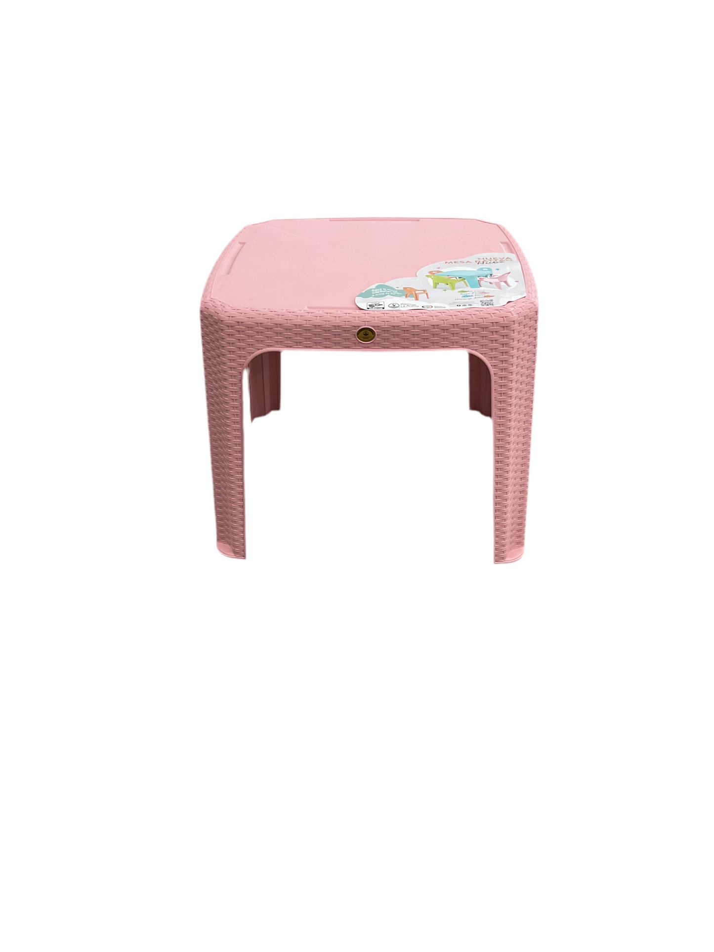 MESA INFANTIL RATTAN NUBE ROSA