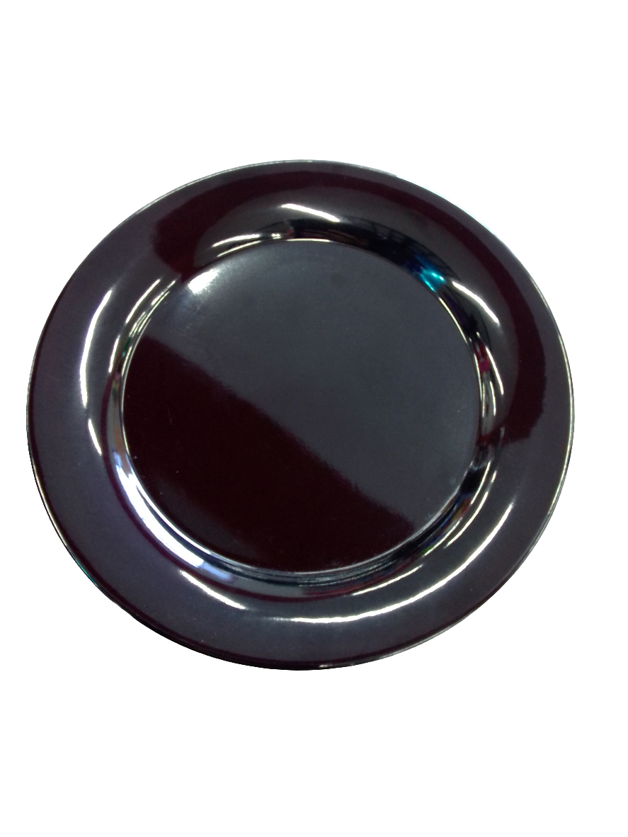 PLATO TRINCHE 23 CM MELAMINA NEGRA DIAMANTE