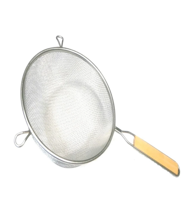 Colador de Acero Inoxidable 24 cm Doble Malla con Mango de Madera Travessa