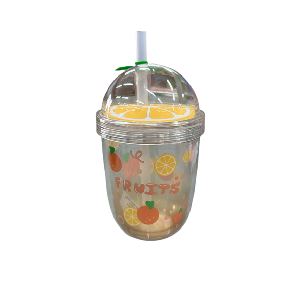 VASO NARANJA CON POPOTE