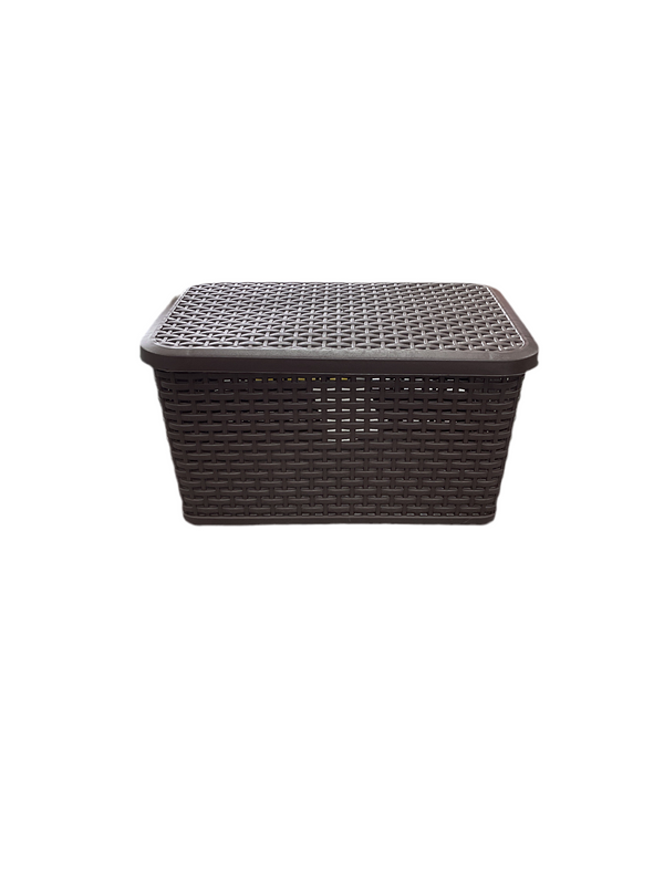 CANASTA RATTAN C/TAPA CH L29.3 CHOCOLATE