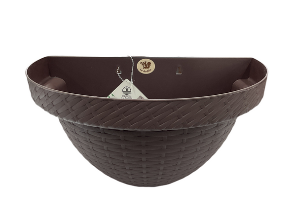 MACETA RATTAN PARED L34.5 CHOCOLATE