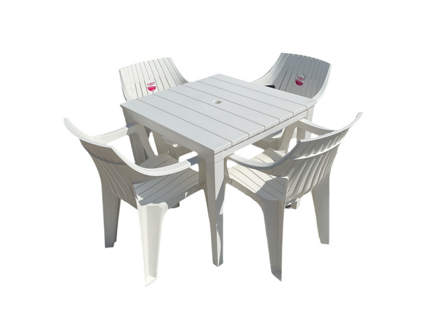 JUEGO DE MESA y 4 SILLAS NOGAL BLANCO