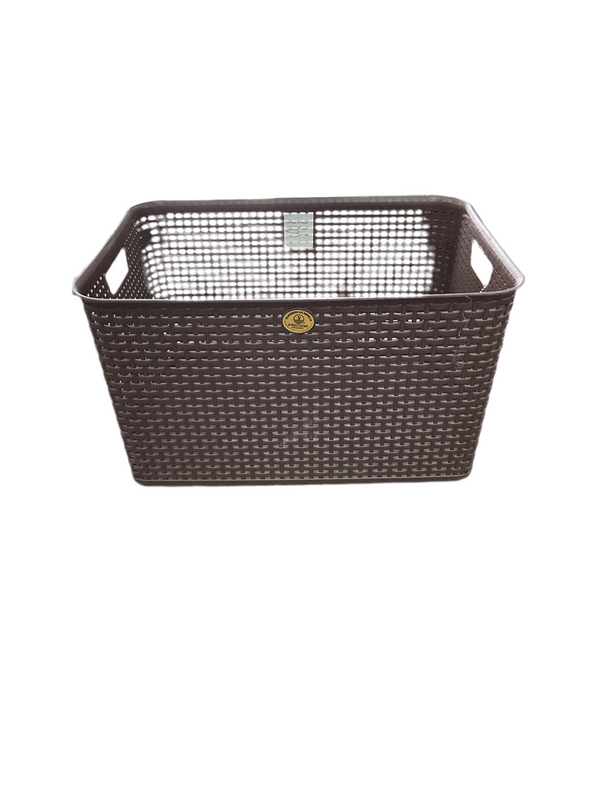CAJA CANASTA RATTAN C/TAPA MED L46.2 CHOCOLATE