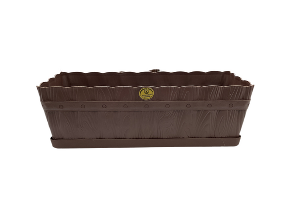 MACETA JARDINERA MADERA #2 CON BASE CHOCOLATE