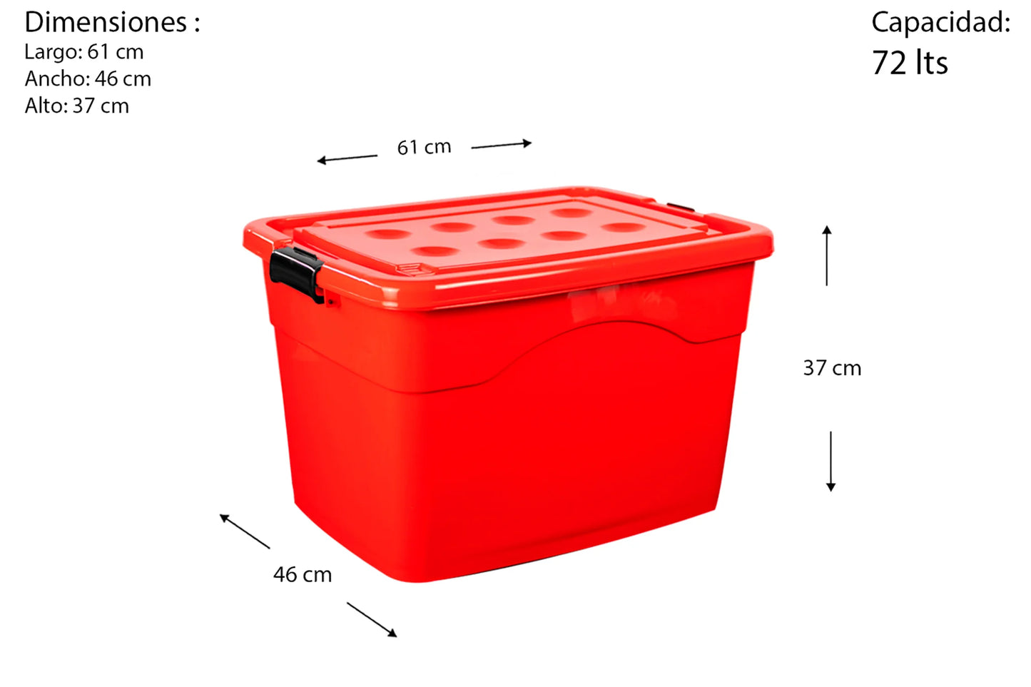 CAJA MILETO 72 L CON RUEDAS DNOVO