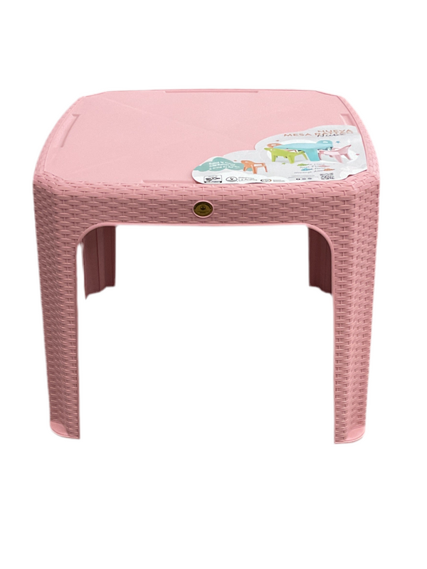 MESA INFANTIL RATTAN NUBE ROSA