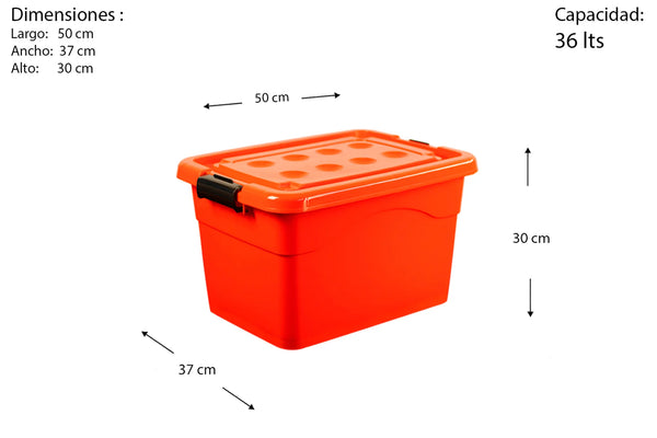 CAJA PERGAMO 36 LTS CON RUEDAS DNOVO