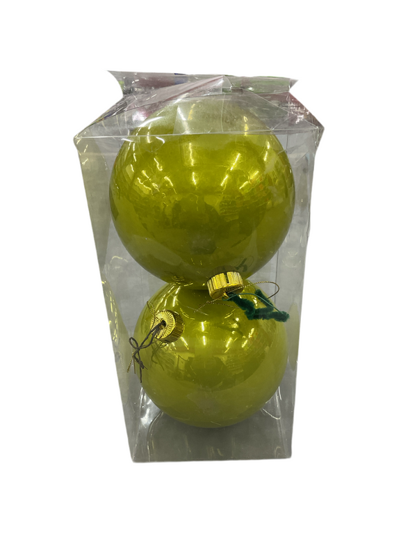 NAVIDAD ESFERA DE PINO AMARILLA CAJA CON DOS