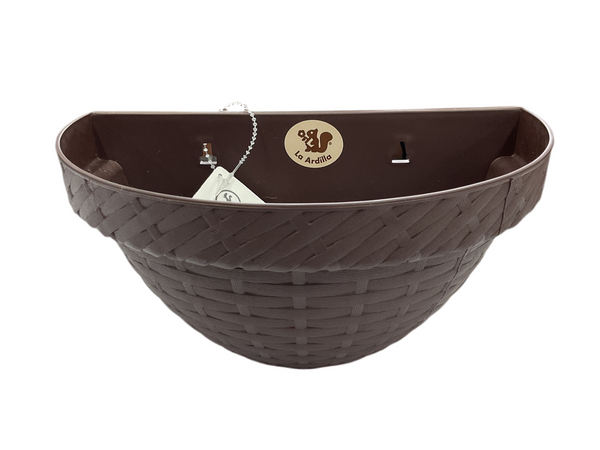 MACETA RATTAN PARED L22.5 CHOCOLATE