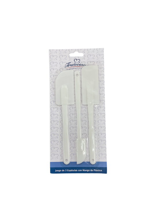 JUEGO 3 ESPATULAS MANGO PLASTICO TRAVESSA