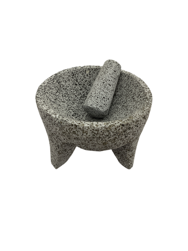 MOLCAJETE DE PIEDRA  8" RUELAS