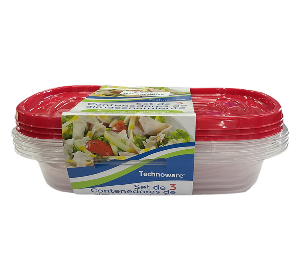 SET DE 3 CONTENEDORES DE 950 ML TECHNOWARE