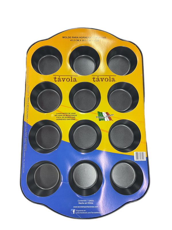 MOLDE PARA HORNEAR 12 QUEQUITOS TAVOLA