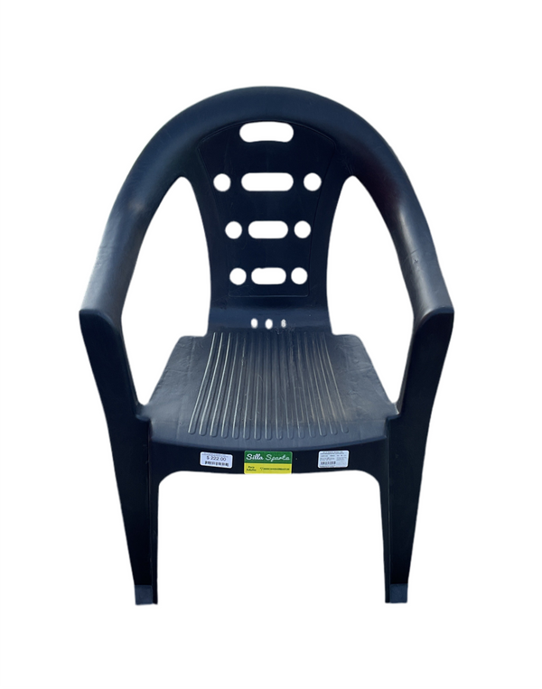 SILLA SPARTA NEGRA CON DESCANSABRAZOS ECOLOGICA