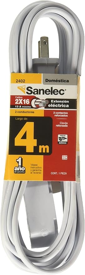 2402 SANELEC EXTENSION ELECTRICA 4M DOMESTICA