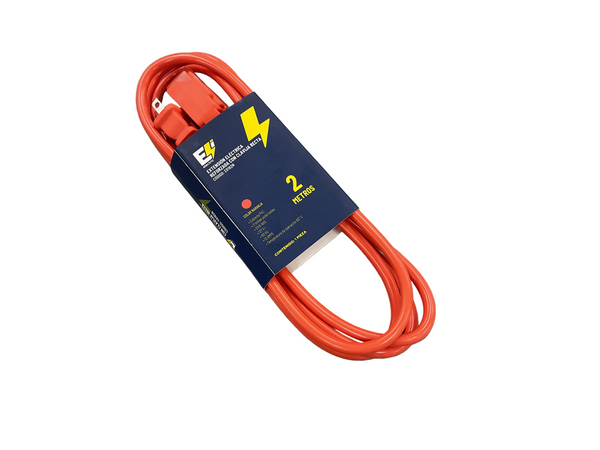 Extensión Eléctrica Naranja con Clavija Estándar 2M