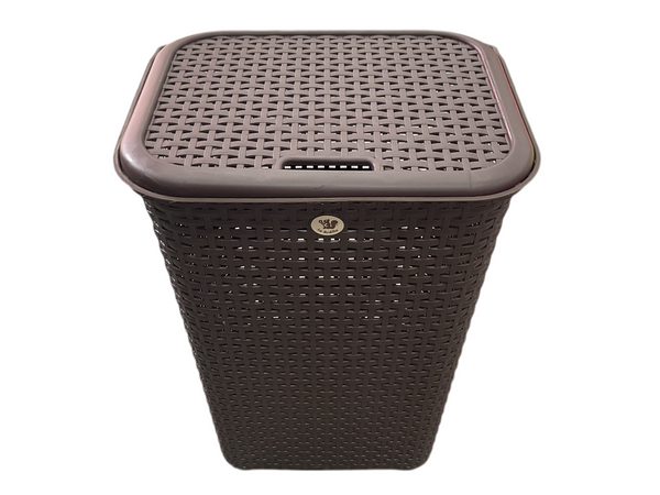 CESTO RATTAN C/TAPA CHOCOLATE L45.5X33