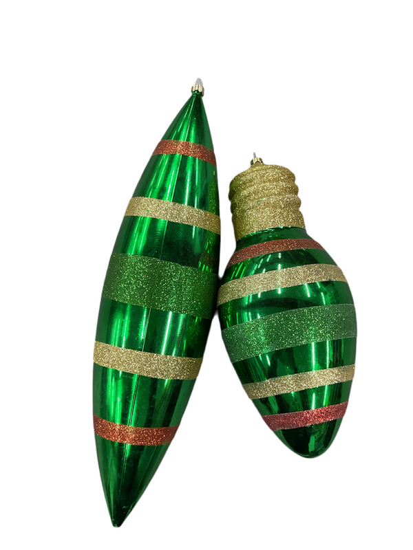 NAVIDAD ESFERA EXTERIOR VERDE INDIVIDUAL DISTINTAS FORMAS