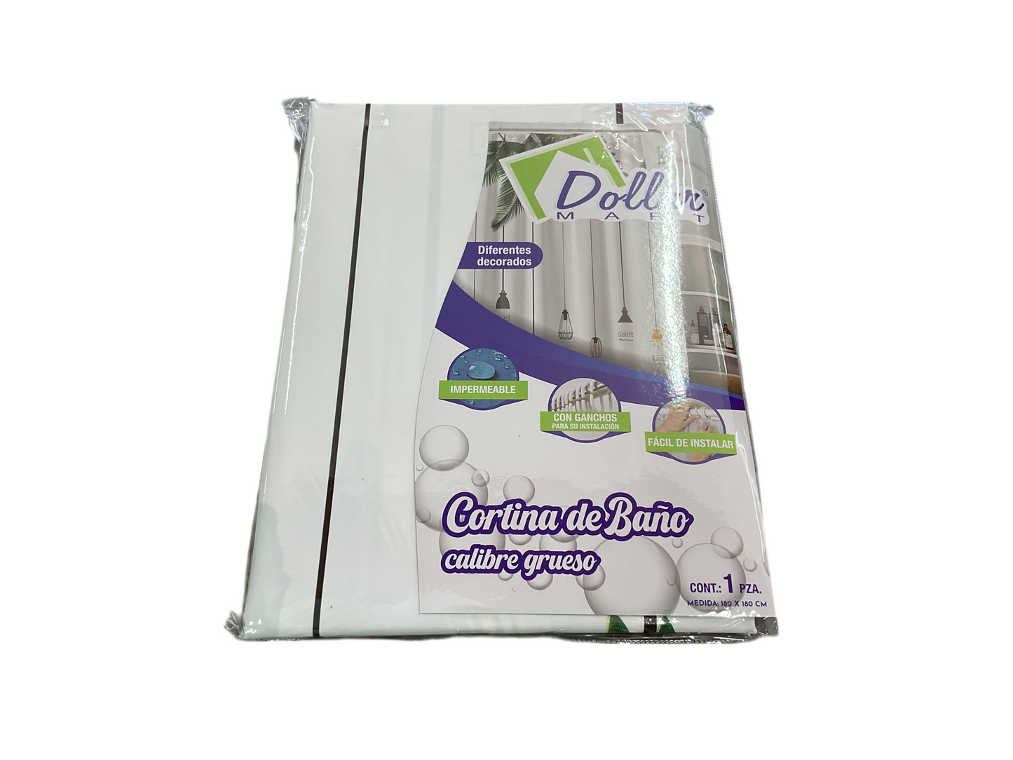 CORTINA DE BAÑO CALIBRE GRUESO DOLLAR MART