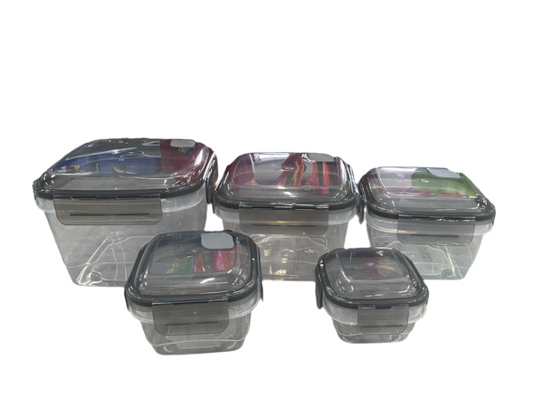 SET 5 CONTENEDORES HERMETICOS CUADRADOS FRESH POD