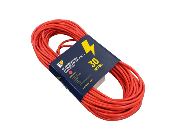 Extensión eléctrica naranja con clavija estándar 30 M