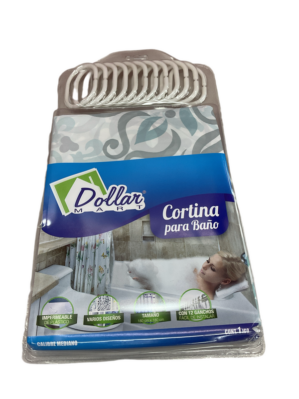 CORTINA PARA BAÑO CALIBRE MEDIO DOLLAR MART