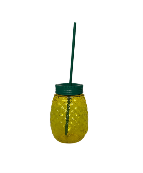 DULCERO TERMO PIÑA TRASLUCIDO 600 ML C/TAPA Y POPOTE