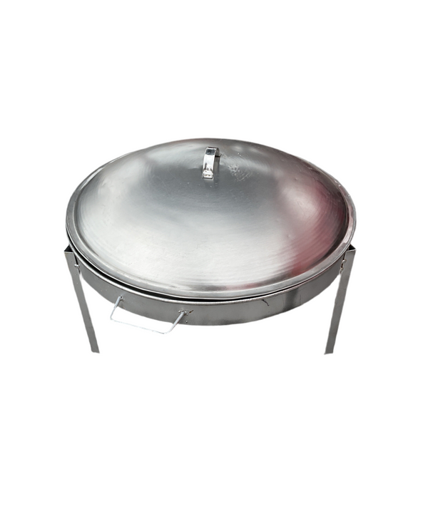 DISCO DE ACERO INOX 50 CM CON TAPA Y PATAS