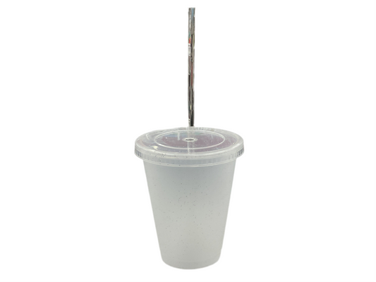 VASO SIRENA 16OZ NATURAL C/GLITTER YULIANA