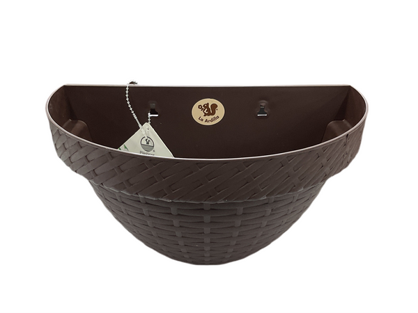 MACETA RATTAN PARED L26.5 CHOCOLATE