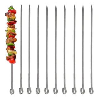 VARILLA PARA BROCHETA METALICA 36 CM 10 PZ