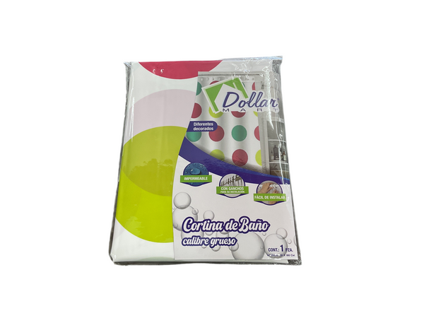 CORTINA DE BAÑO CALIBRE GRUESO DOLLAR MART