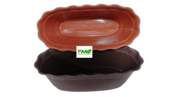 MACETA ONDULADA RECTANGULAR CHOCOLATE FMV