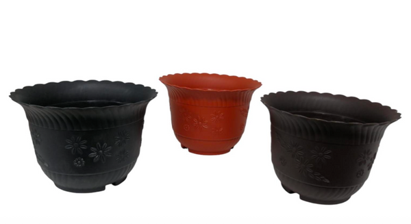 MACETA MACETON FLORES 20 CM CHOCOLATE GM-223 FMV