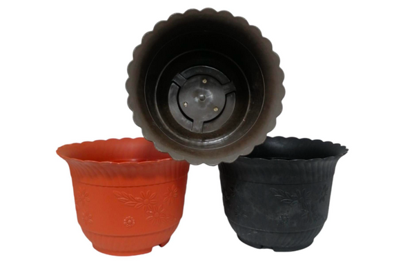 MACETA MACETON FLORES 27 CM CHOCOLATE GM-225 FMV