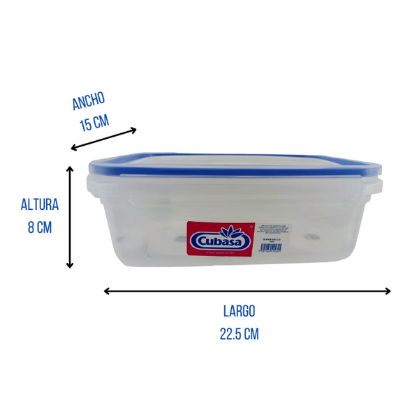 RECIPIENTE SUPER SELLO RECTANGULAR CUBASA 1.8 L