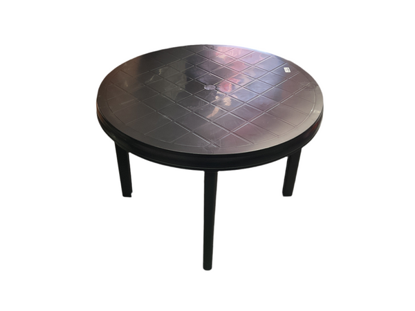 MESA DESMONTABLE TERRAZA REDONDA NEGRA 115 CM PLASTY