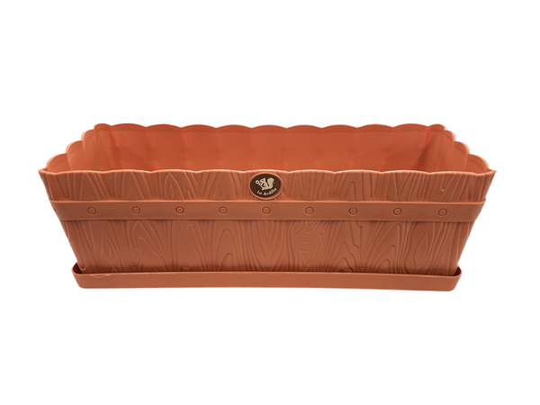 MACETA JARDINERA MADERA #2 CON BASE BARRO