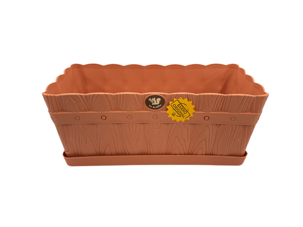 MACETA JARDINERA MADERA #1 CON BASE BARRO