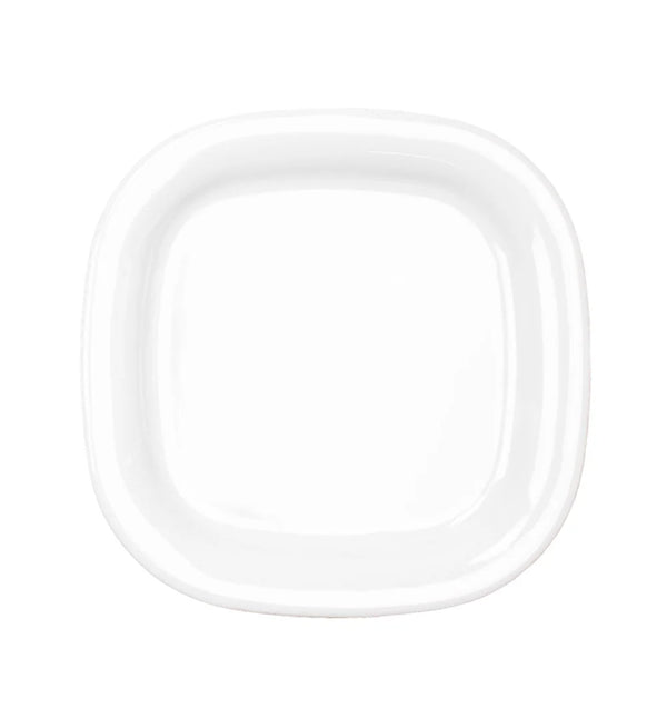 PLATO ENSALADA CUADRADO 10 MELAMINA BLANCA DIAMANTE TRAVESSA