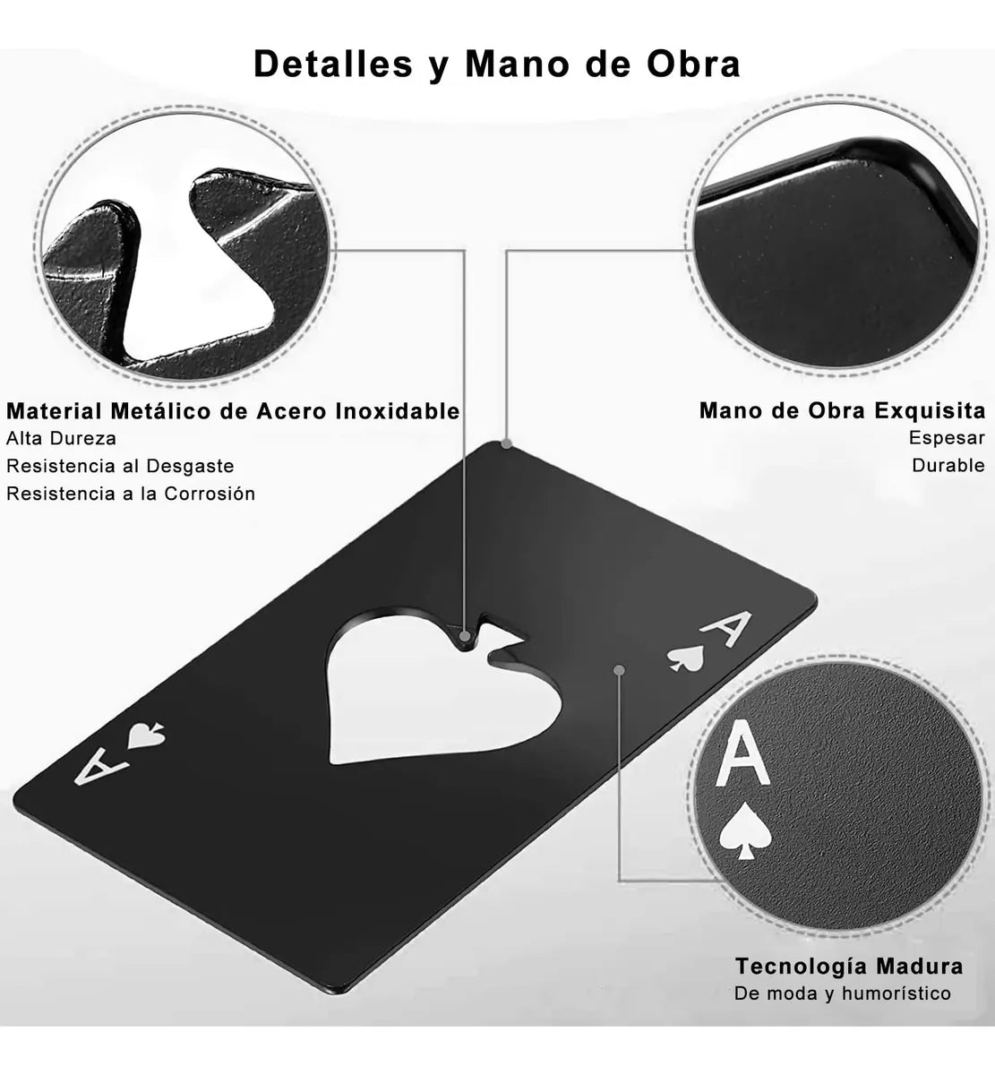 DESTAPADOR NAIPE DE ACERO INOXIDABLE
