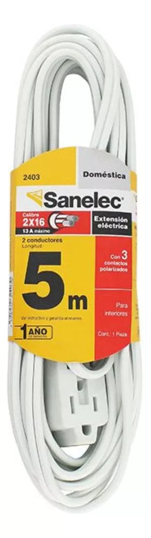 2403 EXTENSION DOMESTICA 5M BLANCA SANELEC