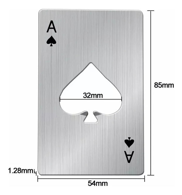 DESTAPADOR NAIPE DE ACERO INOXIDABLE