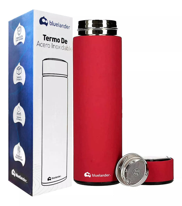 TERMO ACERO INOX 500 ML ROJO CON INFUSOR