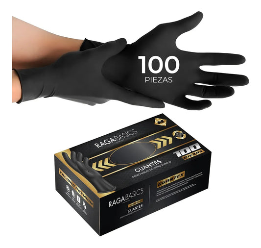 GUANTES DE NITRILO SIN POLVO DESECHABLES 100 PZ