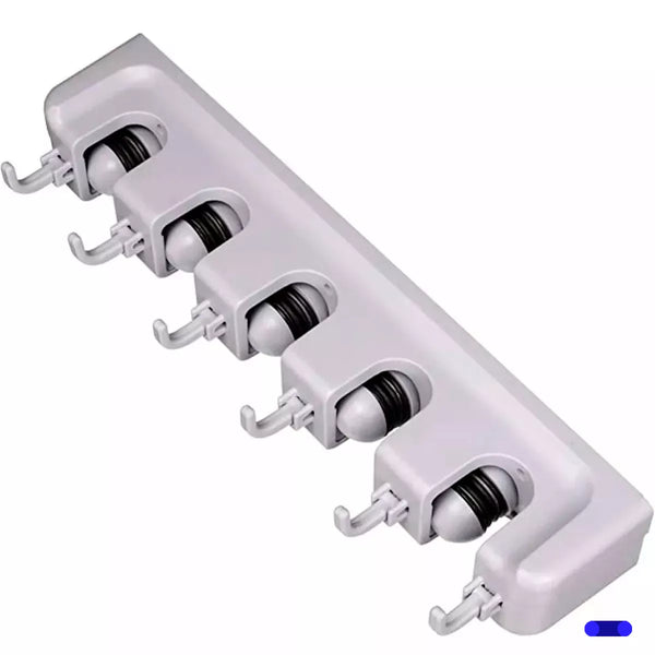 COLGADOR ORGANIZADOR ESCOBAS TRAPEADORES 5 ESPACIOS