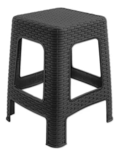 BANCO RATTAN CUADRADO PREMIUM NEGRO