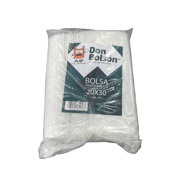 BOLSA TRANSPARENTE 20 X 30 DON BOLSON 1KG KILEADA